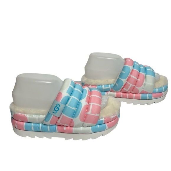 UGG Pride Slide Platform Fur Slippers - Picture 8 of 9